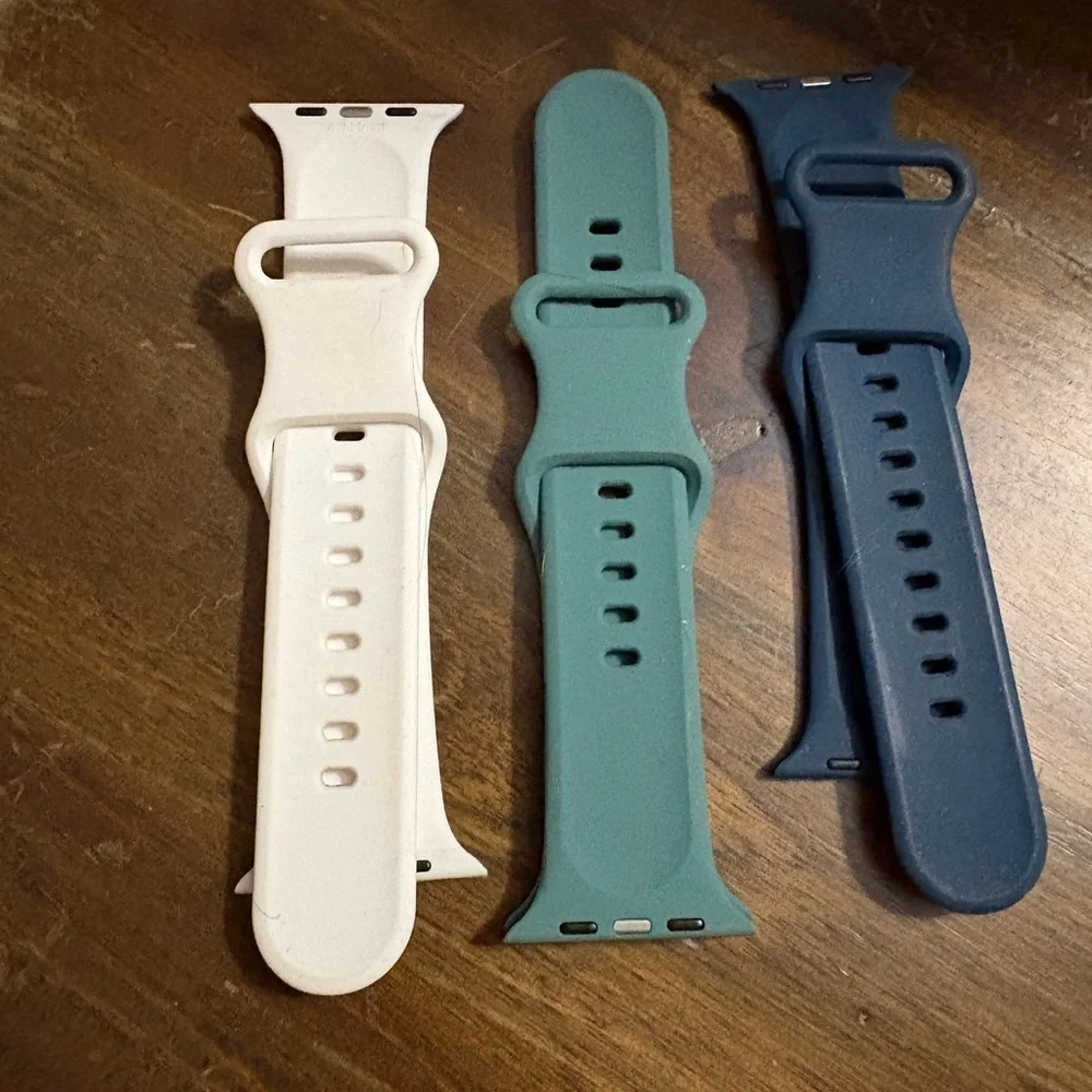 Smartwatch Band Set - White, Green, Blue